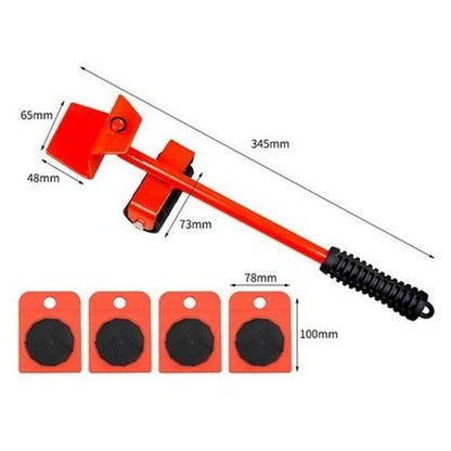 Furniture Mobile Caster Pallets & Loading Platforms Red Roller lever for the transport of heavy objects – Dondepiso