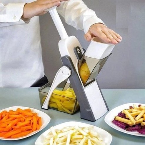 Safe Vegetable Slicer with Storage Basket