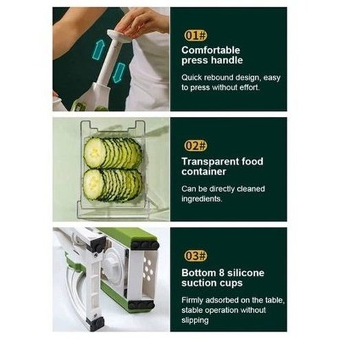 Safe Vegetable Slicer with Storage Basket