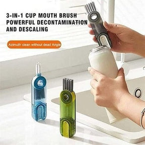 3 In 1 Cup Lid Cleaning Brush U-shaped Cup Brush Bottle Gap Cleaner Brush Groove Rotatable Silicone Cup Mouth Brush Multi-function