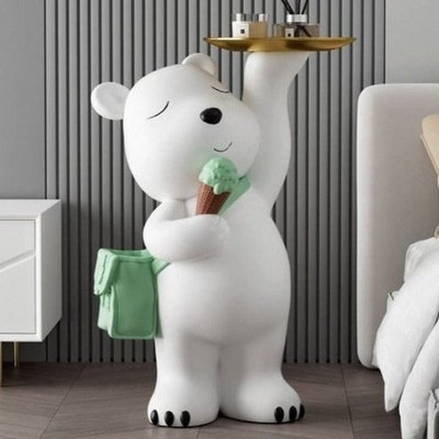 Cartoon Bear Sculpture Sculptures & Statues White Cartoon Ice Cream Bear Sculpture · Dondepiso