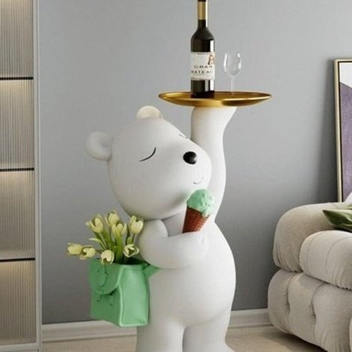 Cartoon Bear Sculpture Sculptures & Statues White Cartoon Ice Cream Bear Sculpture · Dondepiso
