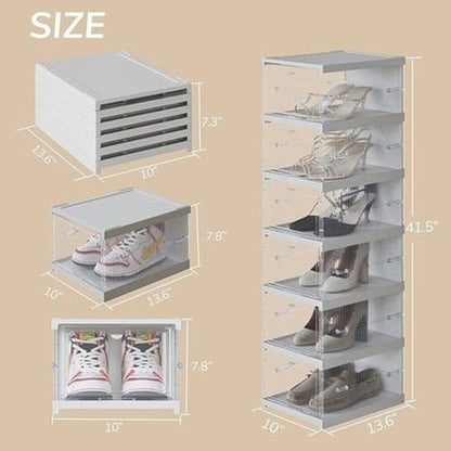 Foldable Shoe Rack Shoe Racks & Organizers White Foldable Shoe Boxes Rack with Lids 6 · Dondepiso