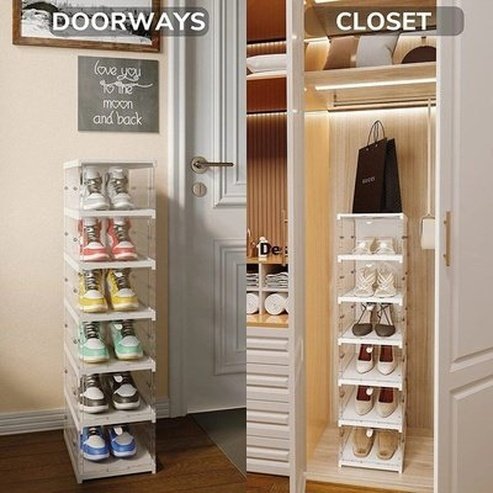 Foldable Shoe Rack Shoe Racks & Organizers White Foldable Shoe Boxes Rack with Lids 6 · Dondepiso
