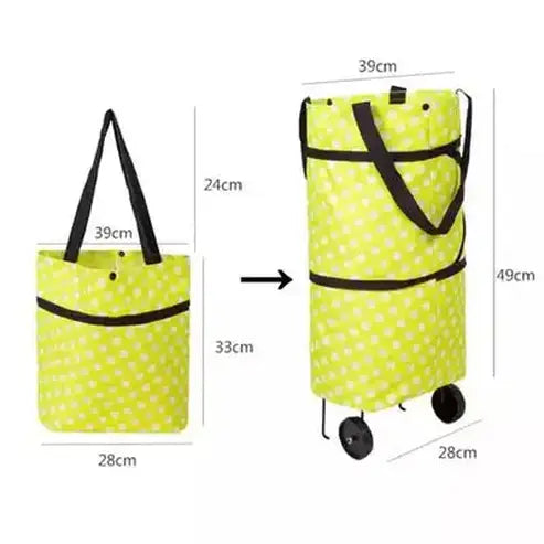 Folding Shopping Tote Shopping Totes Folding shopping trolley with wheels – Dondepiso