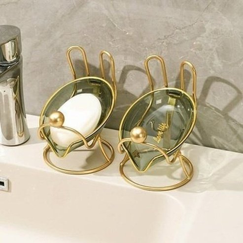 Golden Soap Dish Soap Dishes & Holders Golden Golden Creative Rabbit Shape Soap Dish · Dondepiso