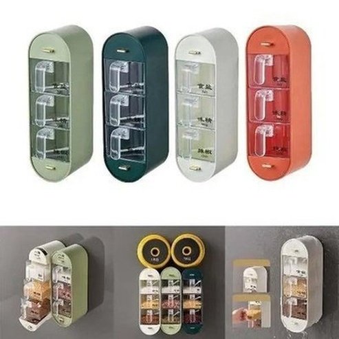 Reusable Spice Jars Spice Organizers Reusable wall mount no-punch spice jars – Dondepiso