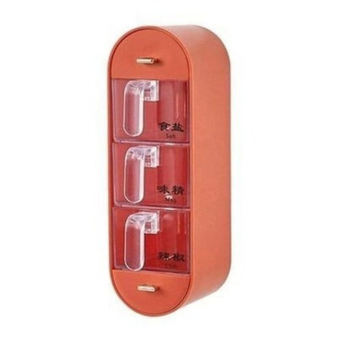 Reusable Spice Jars Spice Organizers Orange Reusable wall mount no-punch spice jars – Dondepiso