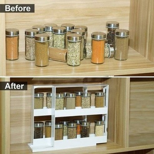 Spice Rack Organizer Spice Organizers White Two Tier Multifunctional Spice Organizer Rack – Dondepiso