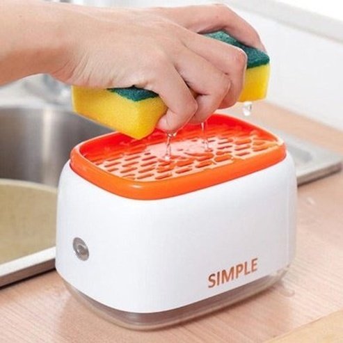 Sink Soap Dispenser Holder Sponges & Scouring Pads Kitchen Sink Pressurized Liquid Soap Dispenser – Dondepiso