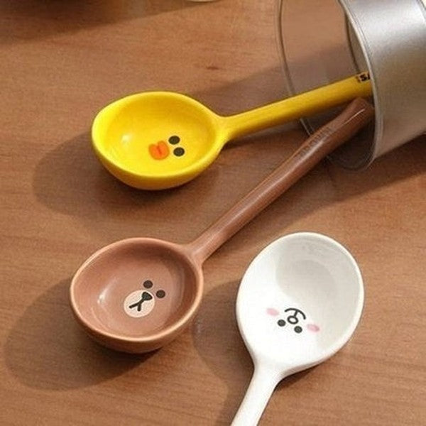 LINE FRIENDS Soup Spoon Spoons LINE FRIENDS Brown Sally Cony Ceramic Soup Spoon - Dondepiso