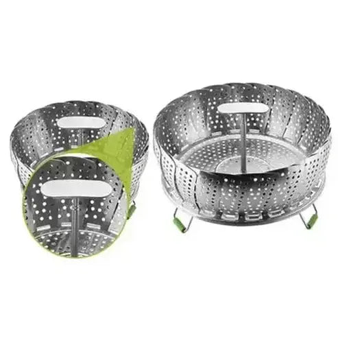 Collapsible Stainless Steel Food Steamer Basket. Foldable Mesh Food Steamer Basket Vegetable Pot Steamer Extendable Basket for Cooking