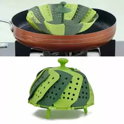 Plastic Steamer Basket Steamer Baskets Silicone Mesh Collapsible Steamed Food Basket – Dondepiso 