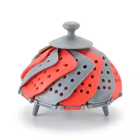 Plastic Steamer Basket Steamer Baskets Red Silicone Mesh Collapsible Steamed Food Basket – Dondepiso 