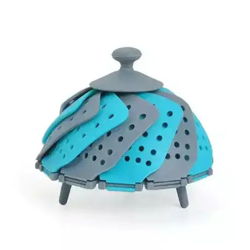 Plastic Steamer Basket Steamer Baskets Blue Silicone Mesh Collapsible Steamed Food Basket – Dondepiso 