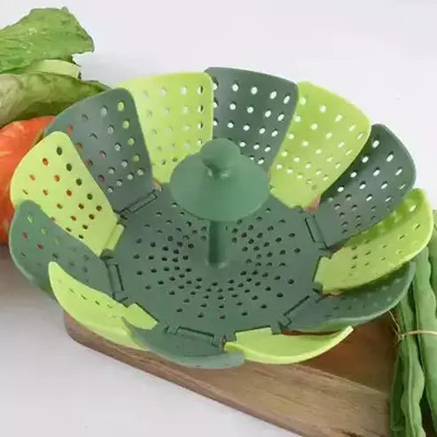 Plastic Steamer Basket Steamer Baskets Silicone Mesh Collapsible Steamed Food Basket – Dondepiso 