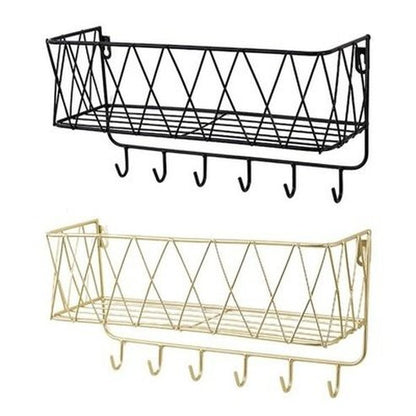 Decor Storage Basket Storage Hooks & Racks Decor Hanging Storage Basket with Hooks · Dondepiso