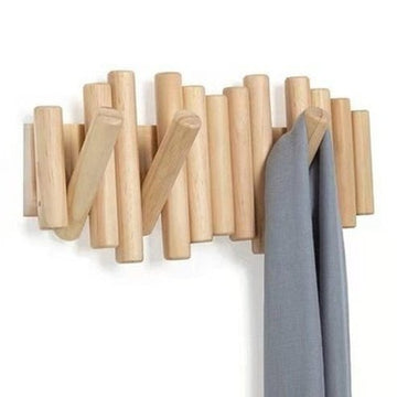Decor Wood Hanger Storage Hooks & Racks 5 hooks / Wood Decorative Folding Wall Wooden Hanger · Dondepiso