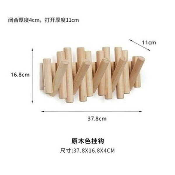 Decor Wood Hanger Storage Hooks & Racks Decorative Folding Wall Wooden Hanger · Dondepiso