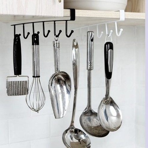 Under Cabinet Cup Rack Storage Hooks & Racks Metal Under Cabinet Storage Cup Rack – Dondepiso 