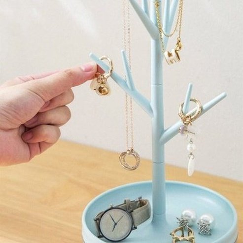 Jewelry Necklace Tree Rack Storage Hooks & Racks Rotatable Jewelry Necklace Storage Rack – Dondepiso