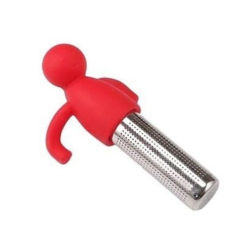Anthropomorphic tea strainer Tea Strainers Red Resting Little Man Shaped Tea Infuser – Dondepiso