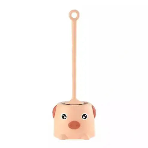 Piggy Toilet Brush Toilet Brushes & Holders Pink Soft Hair Cartoon Cute Piggy Toilet Brush Holder – Dondepiso