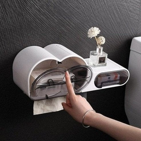 Hanging Toilet Paper Rack Toilet Paper Holders White Wall-Mounted Hanging Toilet Paper Rack · Dondepiso