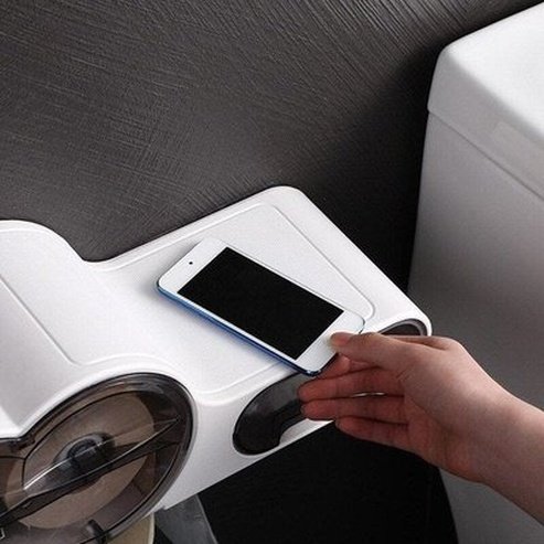 Hanging Toilet Paper Rack Toilet Paper Holders White Wall-Mounted Hanging Toilet Paper Rack · Dondepiso