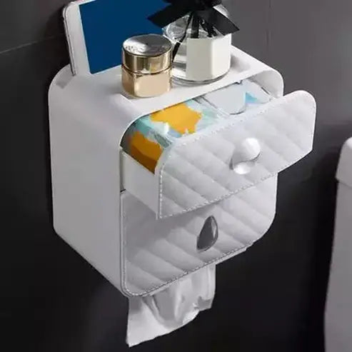 Toilet Paper Box Toilet Paper Holders Gray Wall Toilet Paper Holder Box with Drawer – Dondepiso