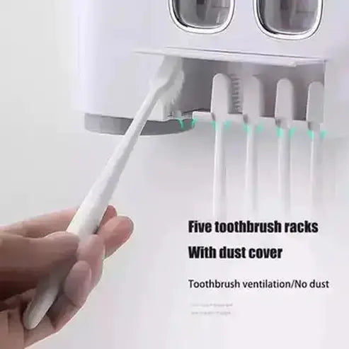 Toothpaste Bathroom Box Toothbrush Holders Gray Toothpaste Dispenser Box with mouthwash cup · Dondepiso