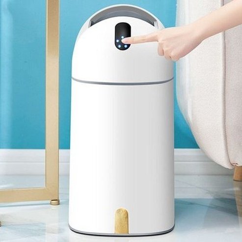 Touchless Trash Can Trash Cans & Wastebaskets White Touchless Bathroom Trash Can With Lid · Dondepiso