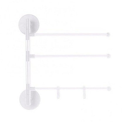 Towel Hanger Rack Towel Racks & Holders White 3 Layer Wall Mount Towel Rack With 5 Rotating Rods · Dondepiso