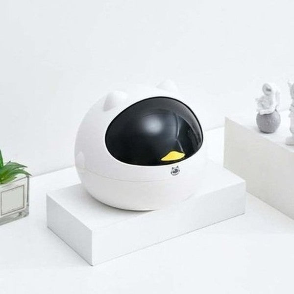 Cartoon Paper Bin Trash Cans & Wastebaskets White Cartoon Desktop Paper Bin with Lid for Bedroom – Dondepiso 