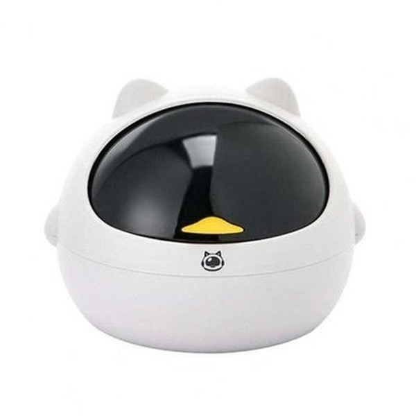 Cartoon Paper Bin Trash Cans & Wastebaskets White Cartoon Desktop Paper Bin with Lid for Bedroom – Dondepiso 