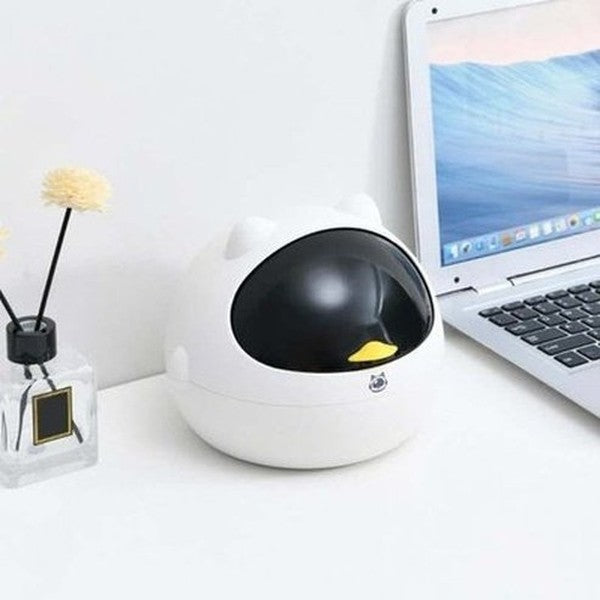 Cartoon Paper Bin Trash Cans & Wastebaskets White Cartoon Desktop Paper Bin with Lid for Bedroom – Dondepiso 