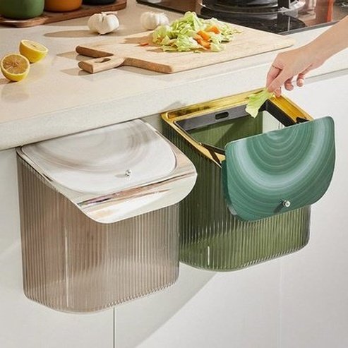 Clear Trash Can Trash Cans & Wastebaskets Green Clear Wall-Mounted Toilet Trash Can with Lid · Dondepiso