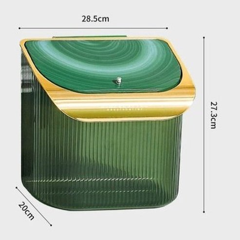 Clear Trash Can Trash Cans & Wastebaskets Green Clear Wall-Mounted Toilet Trash Can with Lid · Dondepiso