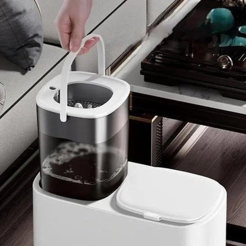 Garbage Separation Container Trash Cans & Wastebaskets White Dustbin Sorting wet dry waste – Dondepiso
