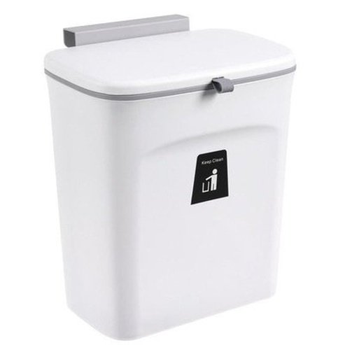 Hanging Trash Can Trash Cans & Wastebaskets White with cover 9L Hanging Trash Can Waste Recycle Bin – Dondepiso