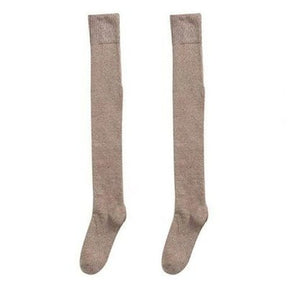 Winter Girls High Socks Underwear & Socks Khaki / China Winter Girls Anti-Fading Thick Thigh High Socks – Dondepiso