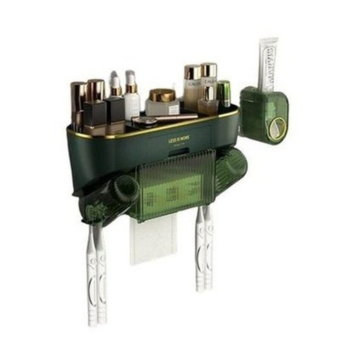 Wall-Mounted Toothbrush Holder Toothbrush Holders Green Wall-Mounted Toothbrush Holder With Rinse Cups · Dondepiso