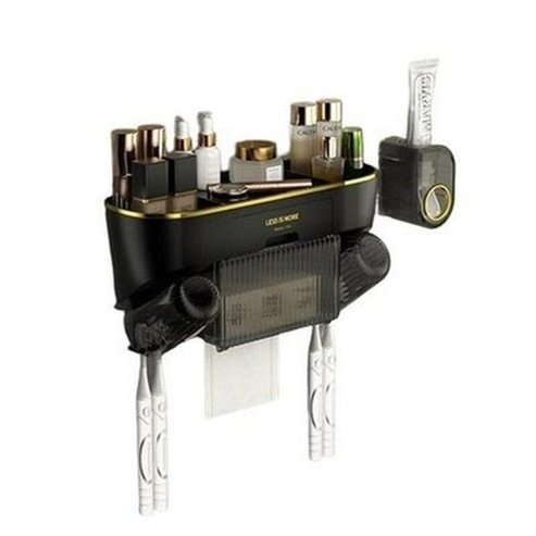 Wall-Mounted Toothbrush Holder Toothbrush Holders Black Wall-Mounted Toothbrush Holder With Rinse Cups · Dondepiso