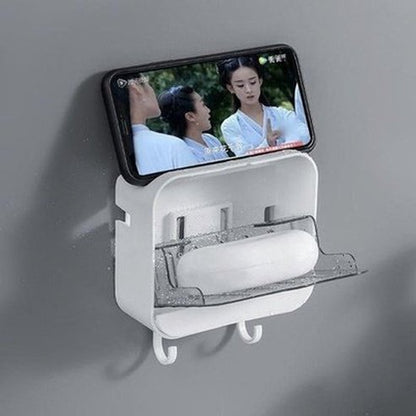 Wall Soap Storage Box Soap Dishes & Holders Punch-Free Wall Mount Soap Box with Lid – Dondepiso