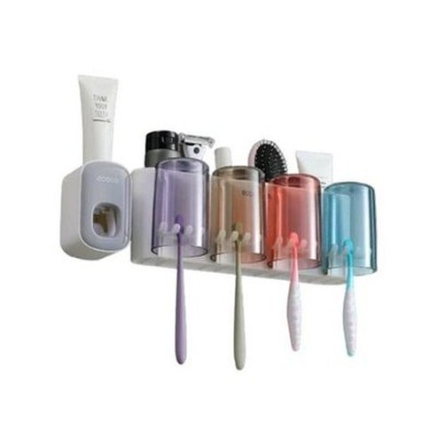 Wall Toothbrush Holder Toothbrush Holders Gray Toothbrush Rack and Toothpaste Dispenser Box · Dondepiso