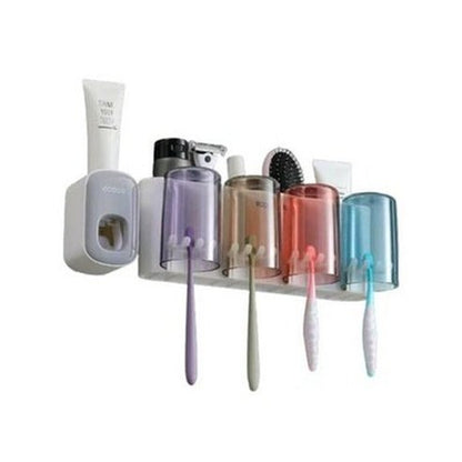 Toothbrush Rack and Toothpaste Dispenser Box