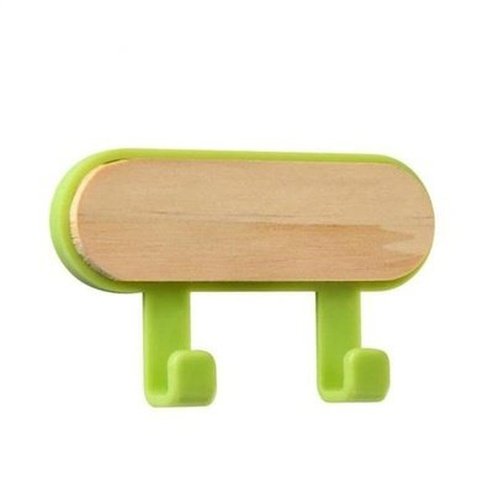 Wall Wood Hook Storage Hooks & Racks Two Hooks 2 Strong Adhesive Wall Wooden Hook · Dondepiso