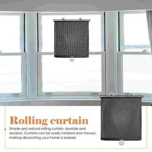 Window Suction Blind Curtain Window Blinds & Shades Window Strong Suction Roller Blind Curtain – Dondepiso