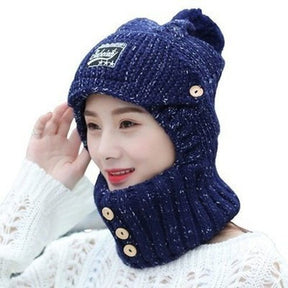Woman Winter Polar Hat Hats navy blue Winter knitted hats for women thick and warm – Dondepiso