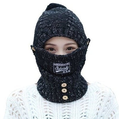 Woman Winter Polar Hat Hats black Winter knitted hats for women thick and warm – Dondepiso